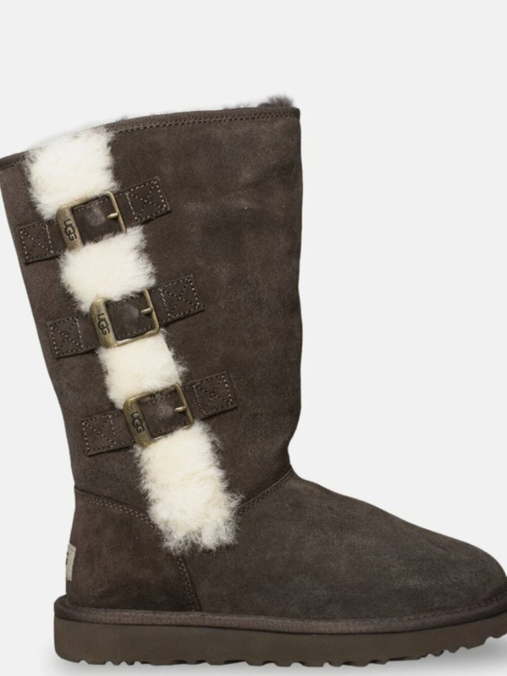 UGG CLASSIC TALL KLEA BUCKLE CHOCOLATE WATER RESISTANT BOOT 6